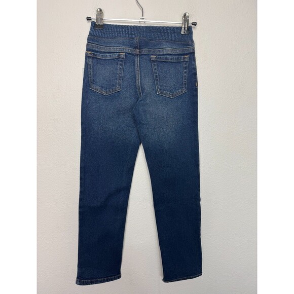 Lands End Boys Small Iron Knee Stretch Pull On Jeans Dark Wash Denim NWT - Picture 6 of 13
